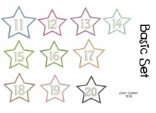Stickserie - Stern Zahlen 11-20
